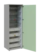 EUROMEDICA D - 66/M skříň léková boxová, 1-dveřová, pravá, 1950x660x535, korpus šedý, dvířka šedo-ze